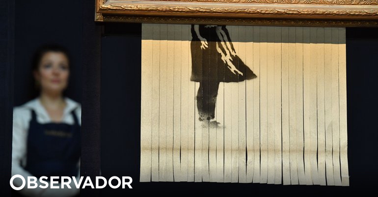 Novo recorde. Quadro destruído de Banksy vendido por 21,8 milhões de euros  – Observador